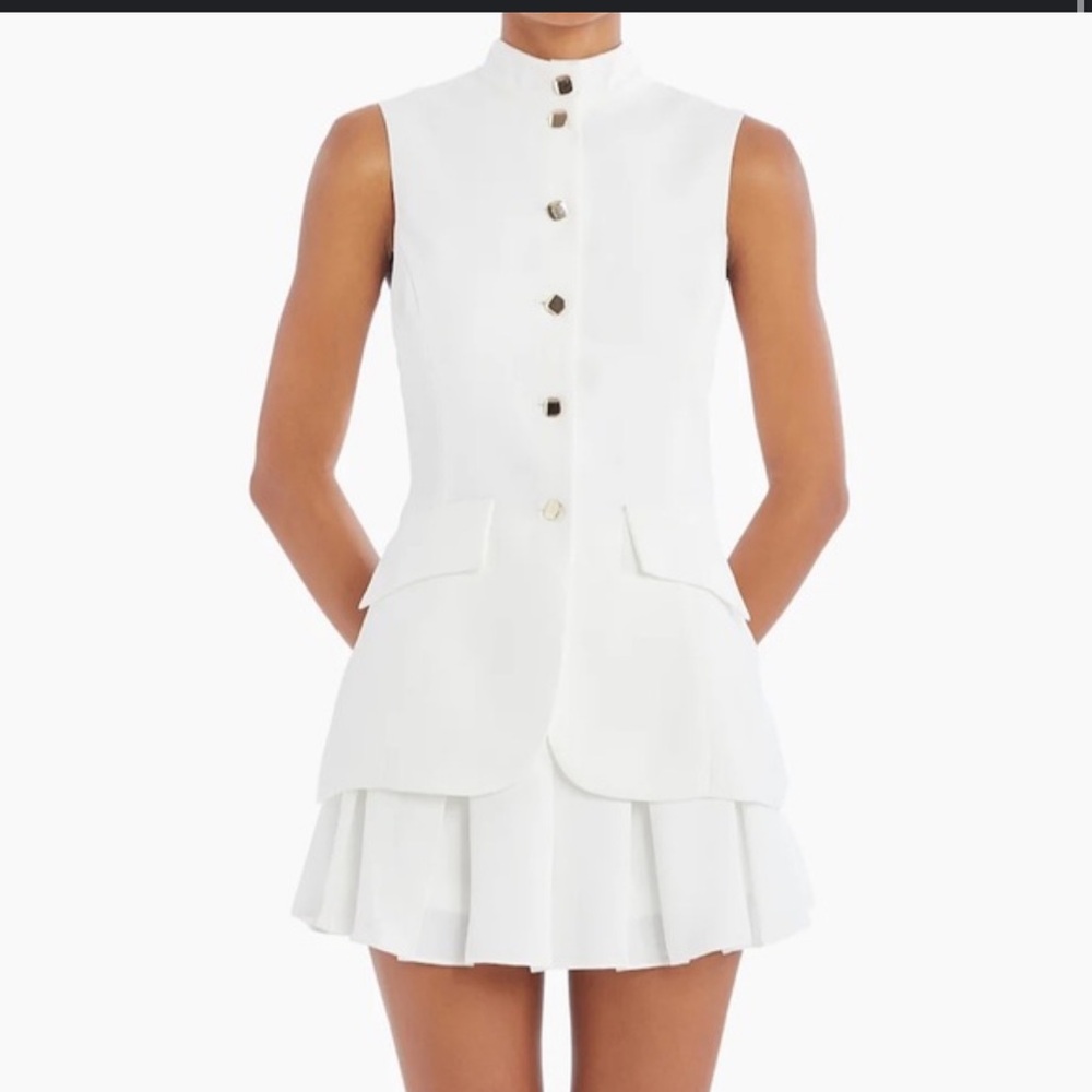 Amanda Uprichard White Skort Romper